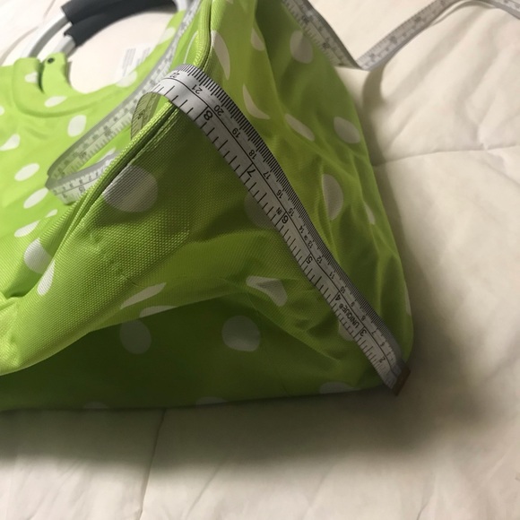 Lime Green Polka Dot Picnic Beach Bag - Picture 9 of 9